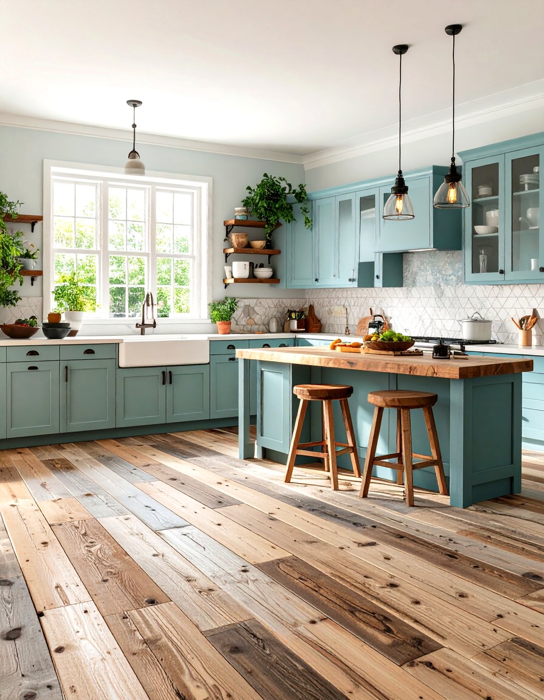 Stunning Sustainable Kitchen Flooring Materials Ideas image