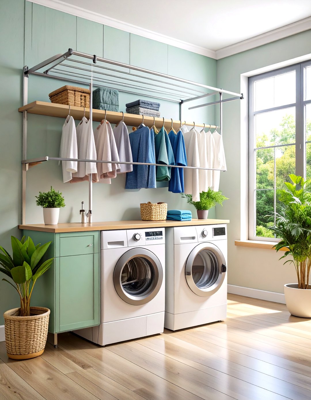 24 Laundry Room Drying Rack Ideas for Air-dried Laundry - Too Much Time