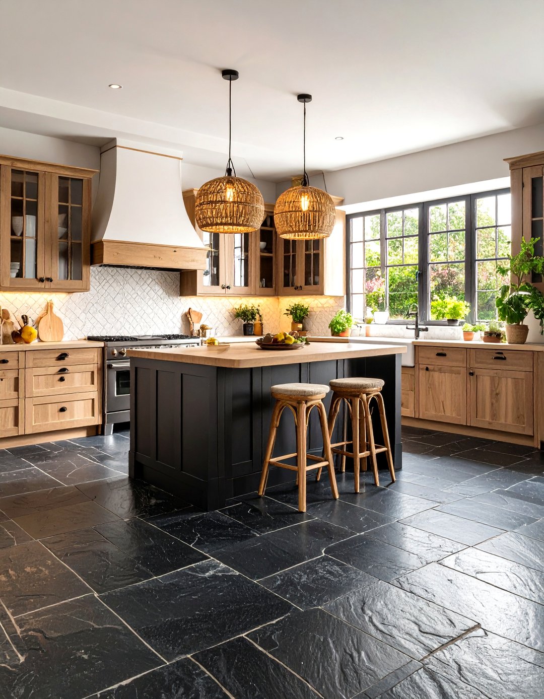 24 Black Floor Kitchen Ideas for Bold, Wipe-clean Style - Too Much Time