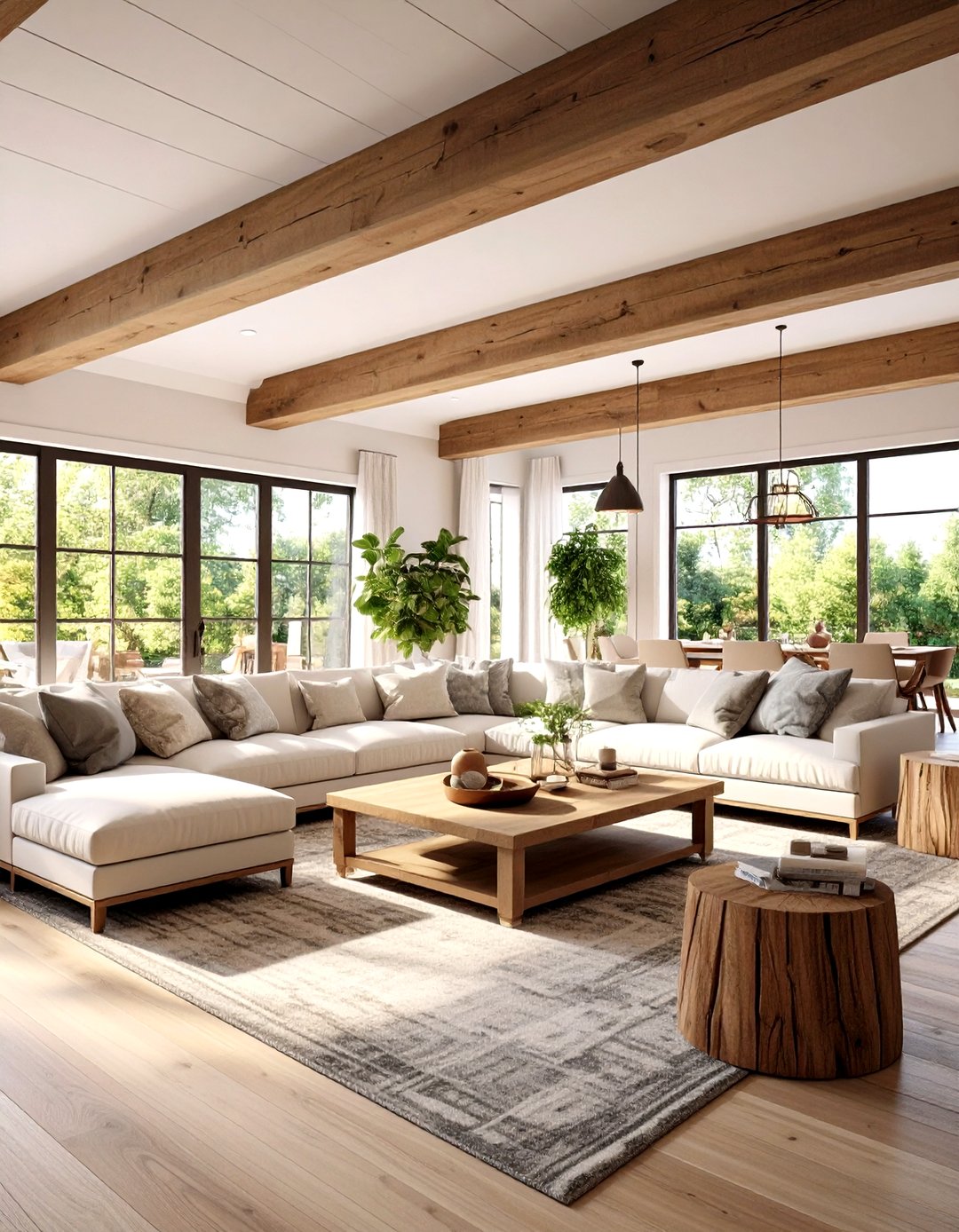 24 Exposed Beam Living Room Ideas for Cozy Open Layouts - Too Much Time