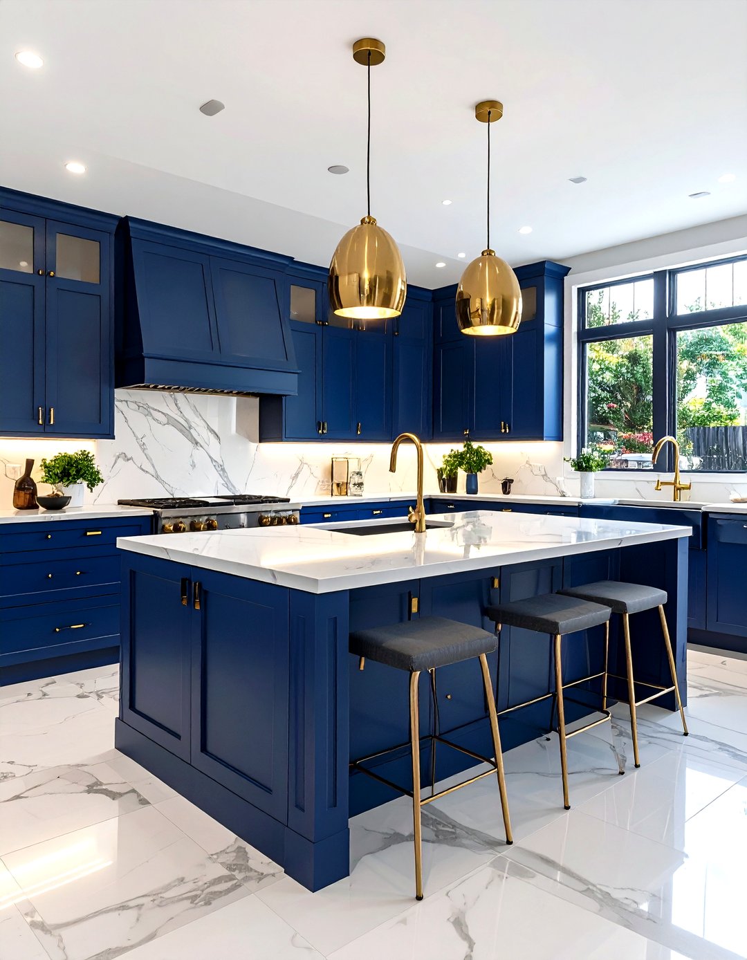 24 White Kitchen Cabinets with Blue Island Ideas Now - Too Much Time