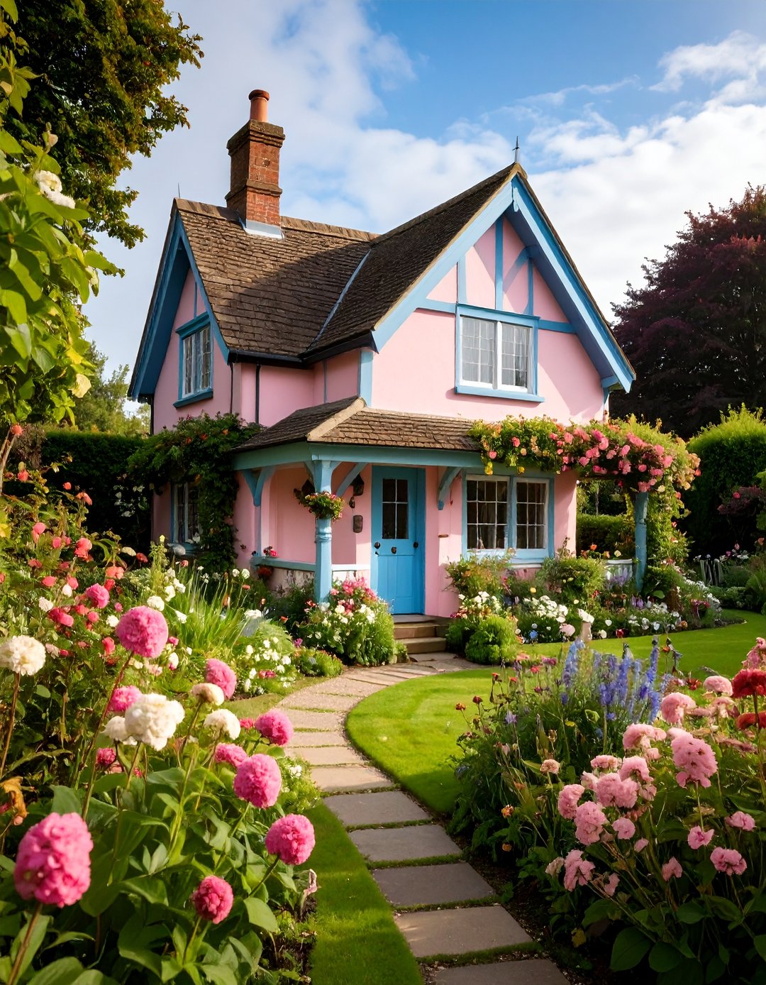 24 Pink House Exterior Ideas for a Vibrant Curb Appeal - Too Much Time