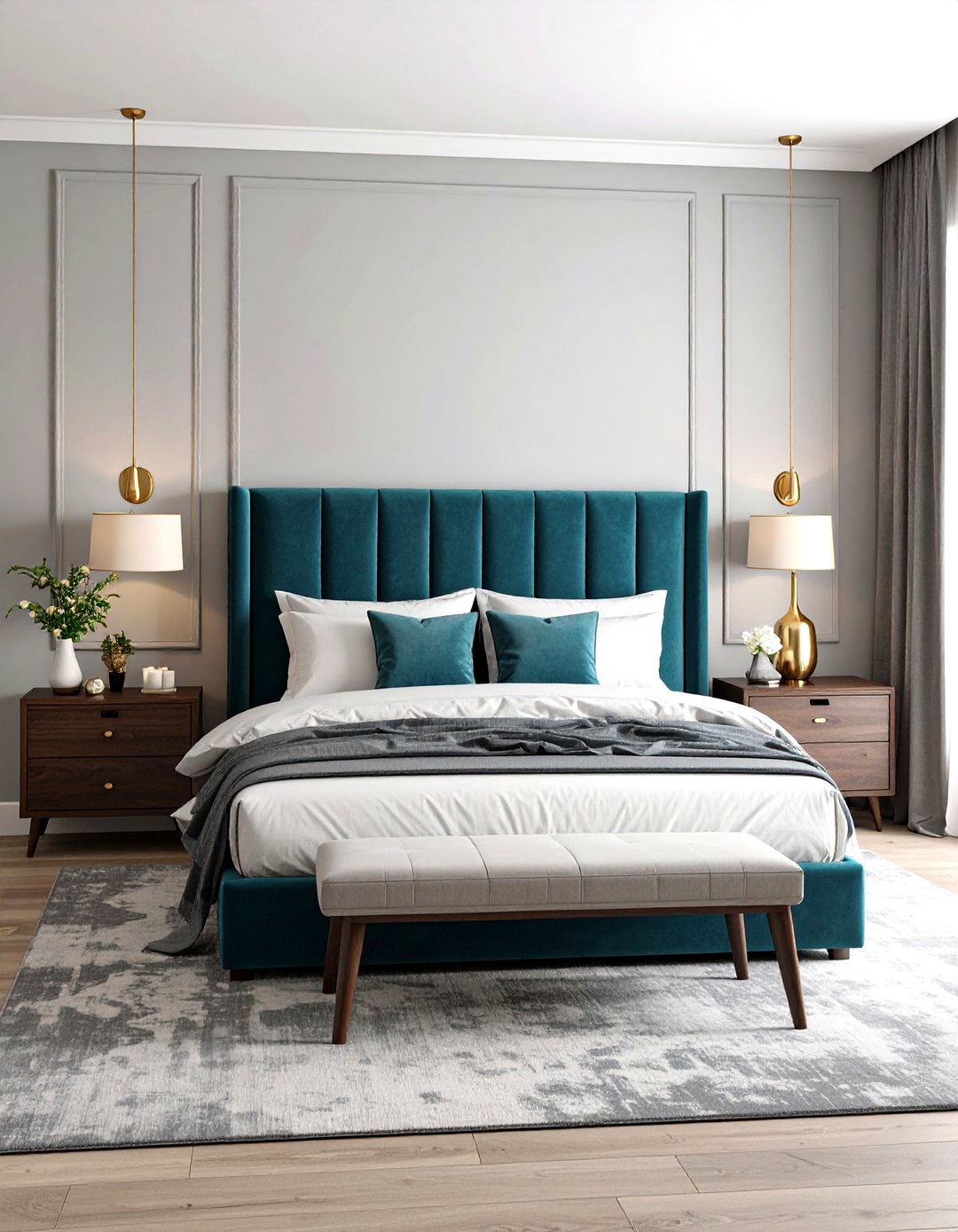 24 Teal and Grey Bedroom Ideas for Serene Retreats - Too Much Time