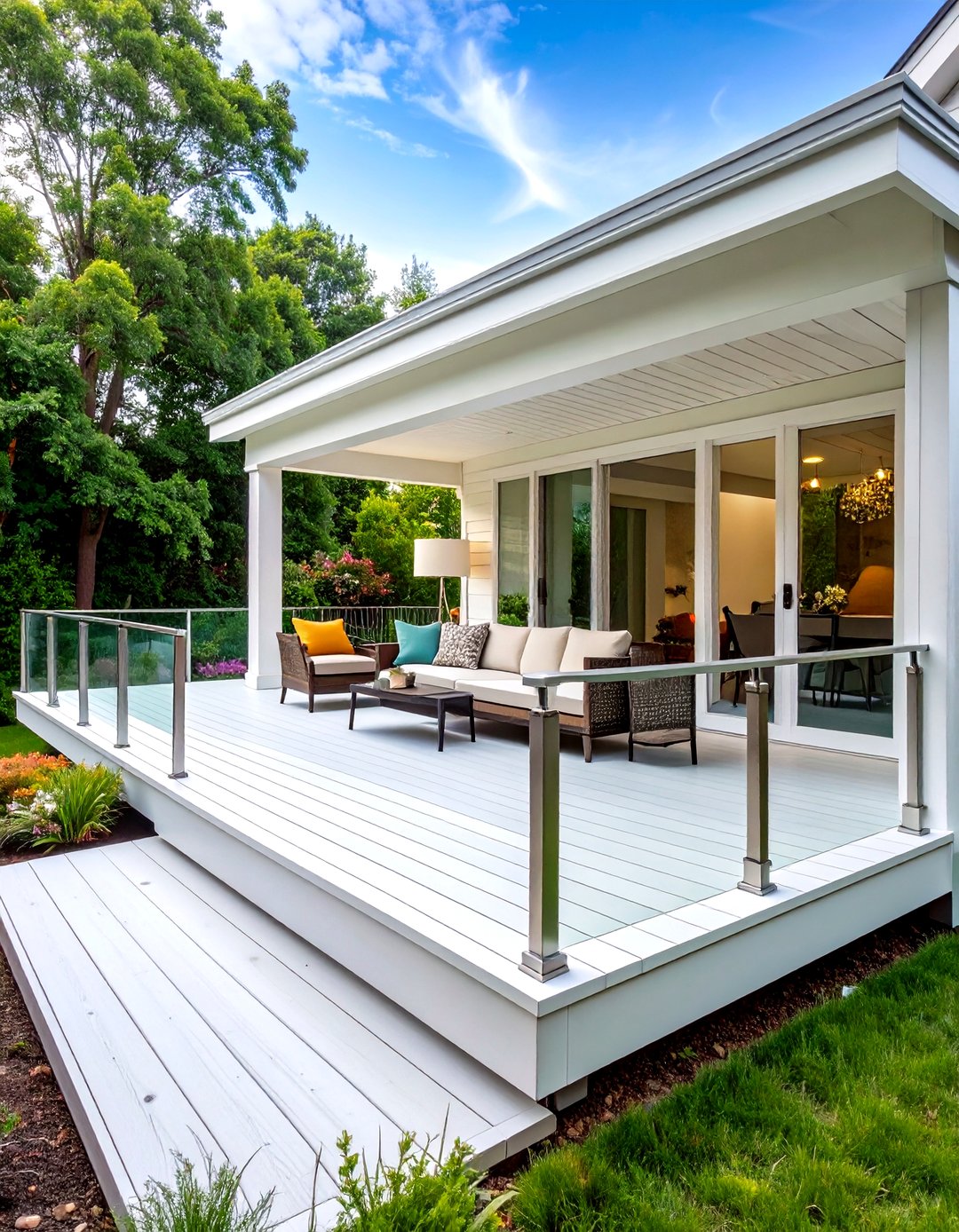 24 White Deck Ideas to Elevate Outdoor Living Spaces - Too Much Time