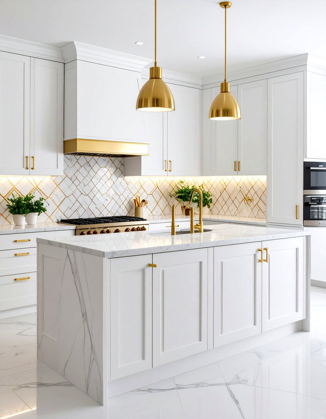 24 White and Gold Kitchen Ideas: a Practical Guide - Too Much Time