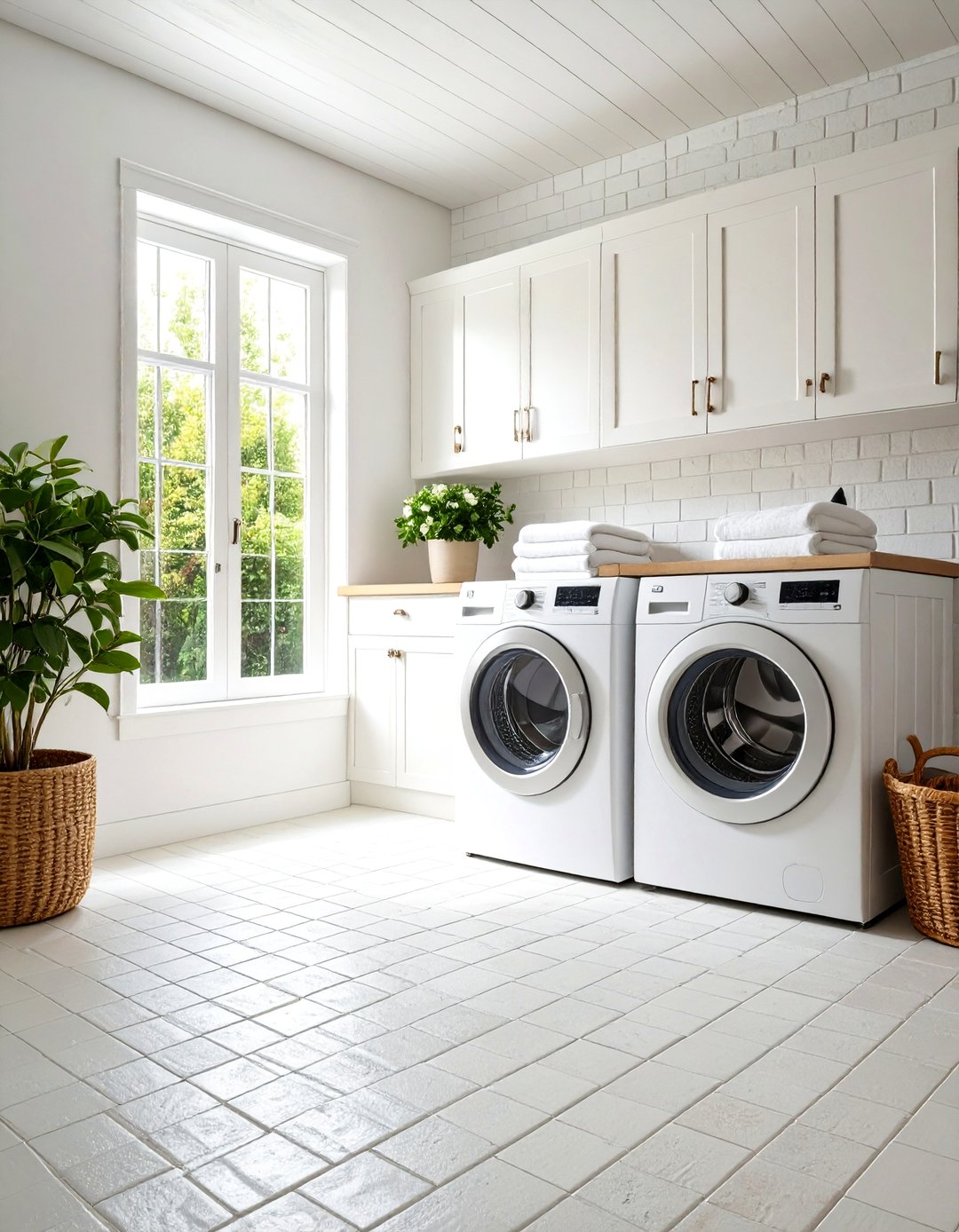 24 Brick Floor Laundry Room Ideas: Durable Surfaces - Too Much Time