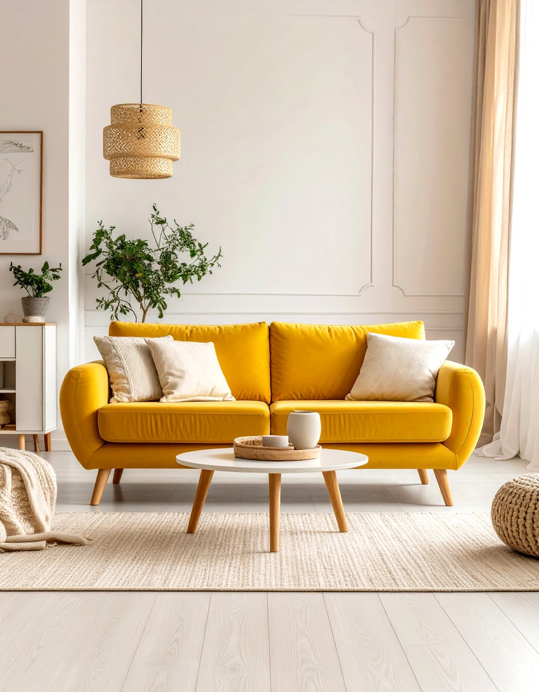 24 Yellow Couch Living Room Ideas to Brighten Spaces - Too Much Time