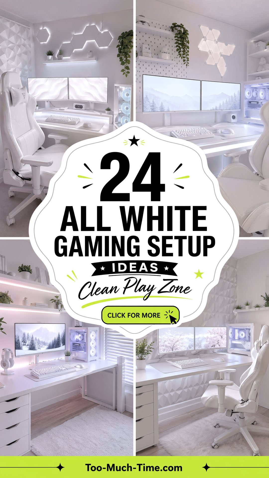 White Gaming Setup With Mointer Riser 24 All White Gaming Setup Ideas for Clean Play At Home - Too Much Time