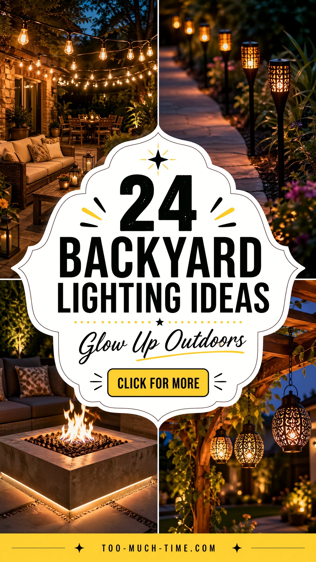 24 Backyard Lighting Ideas for Gorgeous Outdoor Spaces - Too Much Time