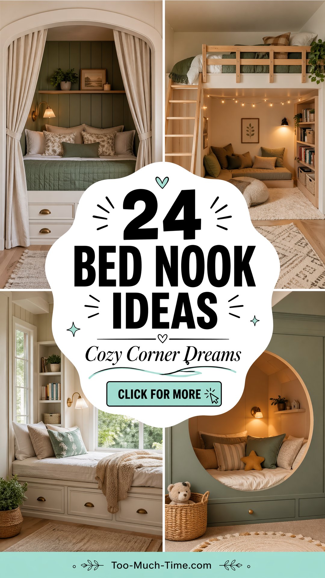 24 Bed Nook Ideas: Cozy Nook Concepts for Small Spaces - Too Much Time