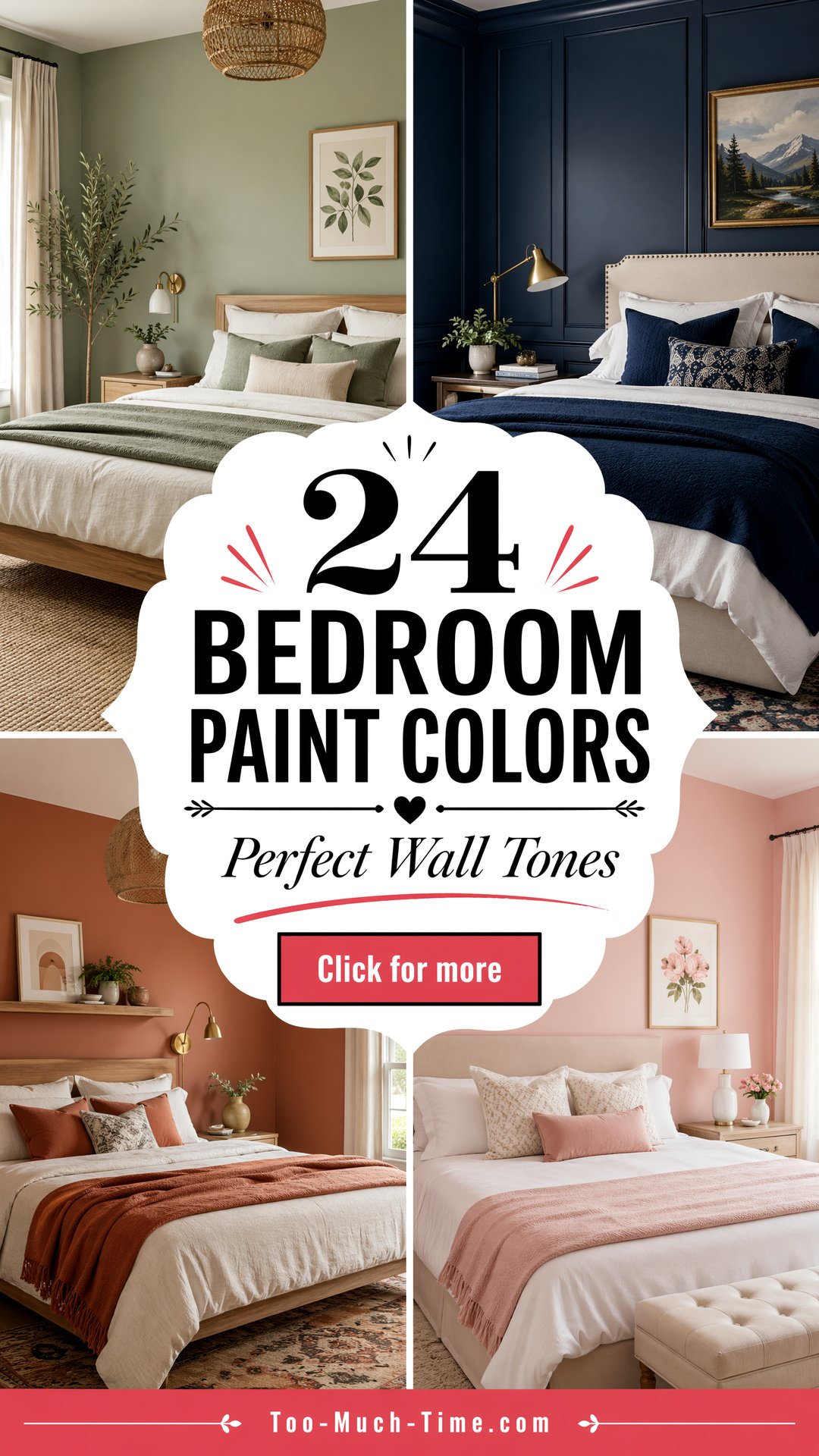 24 Bedroom Paint Colors: Tones and Finishes for Walls - Too Much Time
