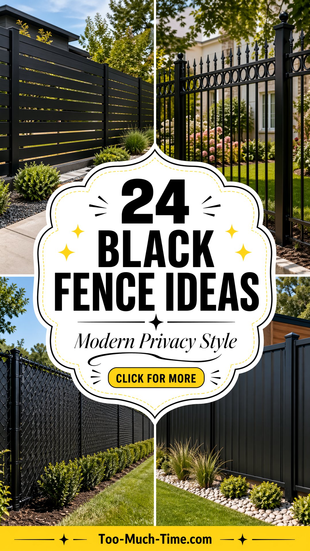 24 Black Fence Ideas for Modern Privacy and Style Now - Too Much Time