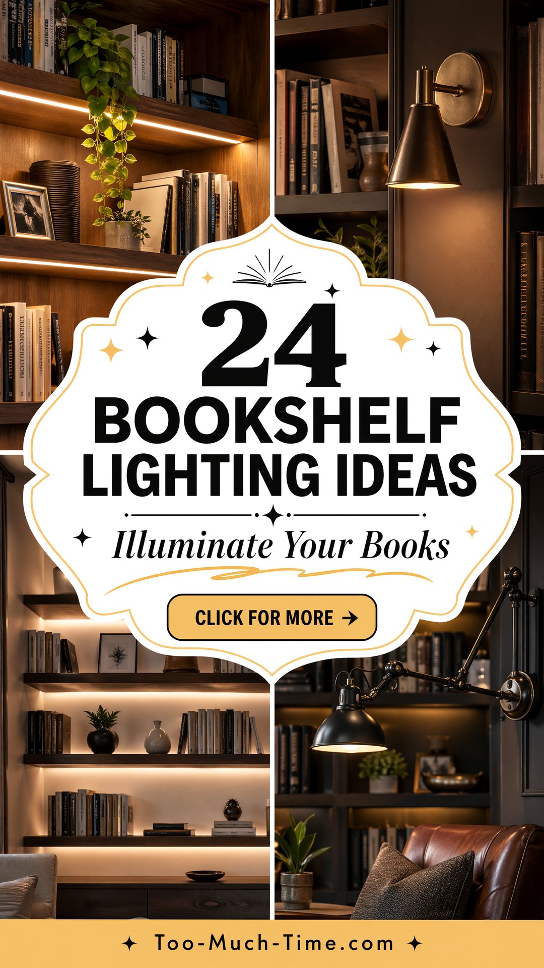 24 Bookshelf Lighting Ideas for Cozy Reading Corners - Too Much Time