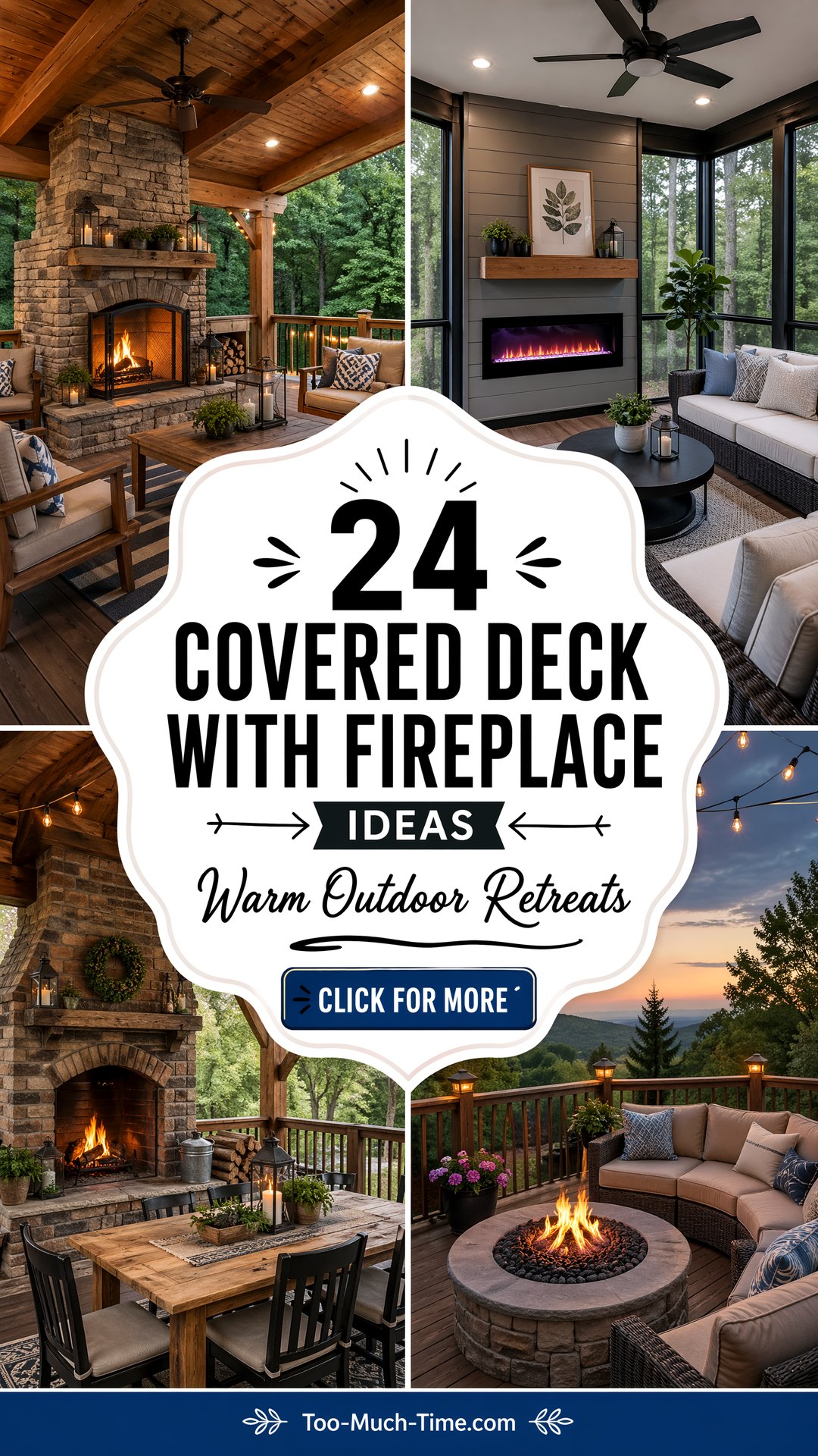 24 Covered Deck with Fireplace Ideas for Cozy Spaces - Too Much Time