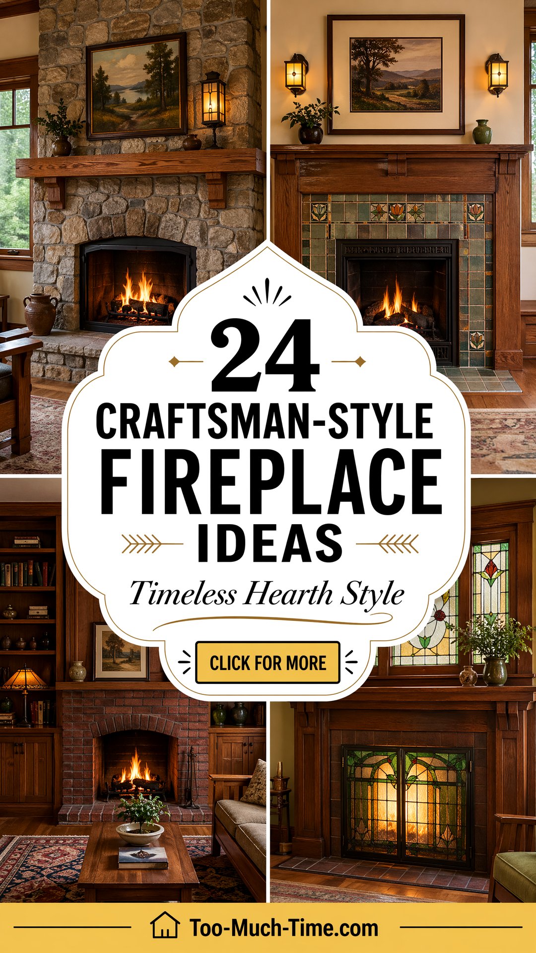 24 Craftsman-style Fireplace Ideas Hearth Update - Too Much Time
