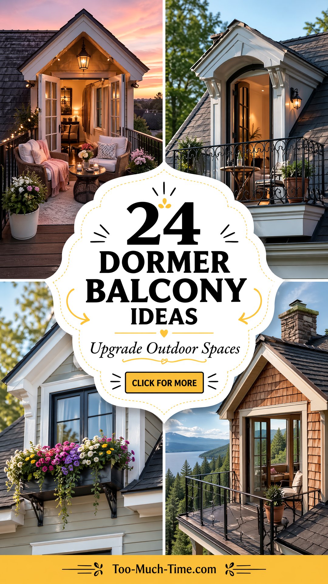 24 Dormer Balcony Ideas to Upgrade Outdoor Spaces Today - Too Much Time