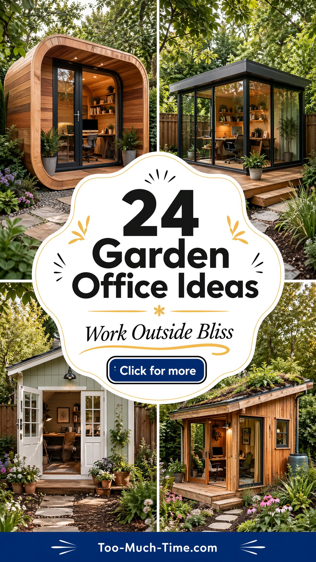 24 Garden Office Ideas: Create a Calm Outdoor Workspace - Too Much Time