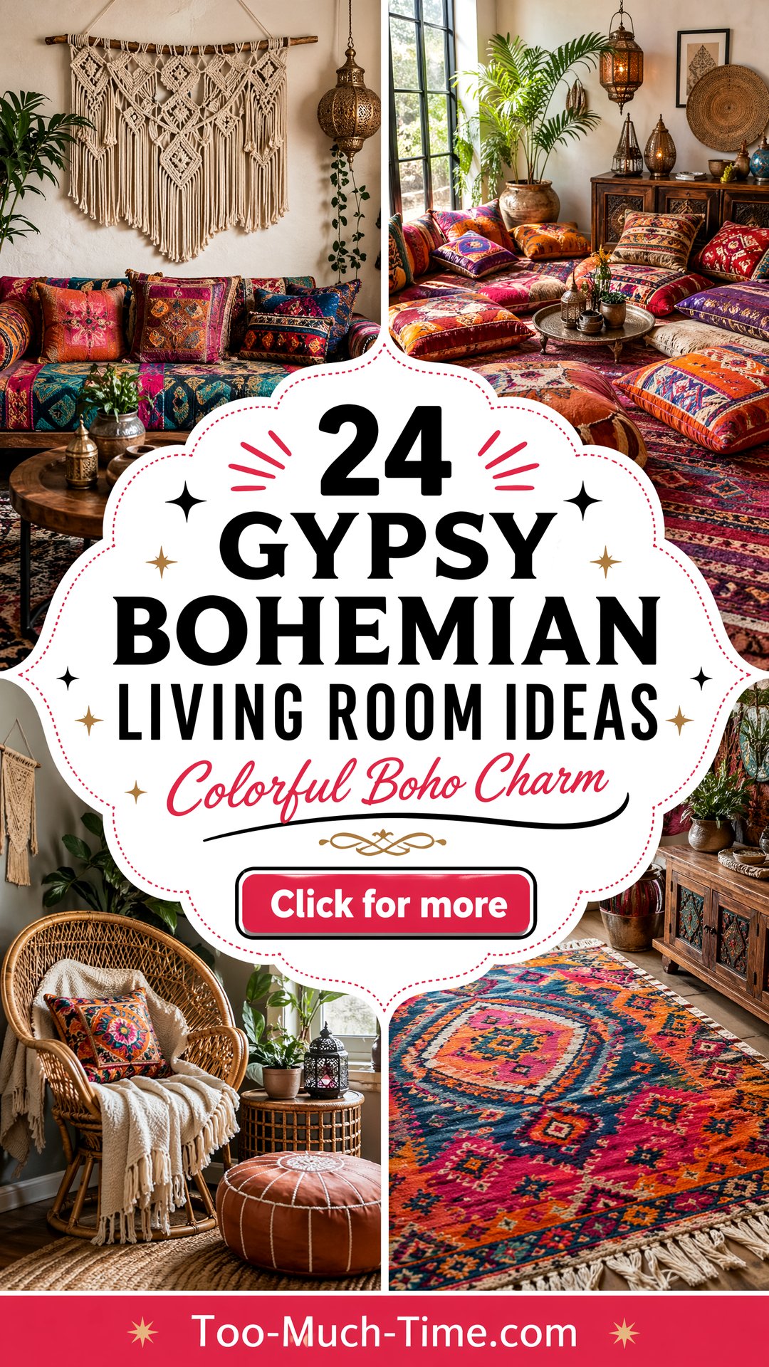 24 Gypsy Bohemian Living Room Ideas for Colorful Charm - Too Much Time