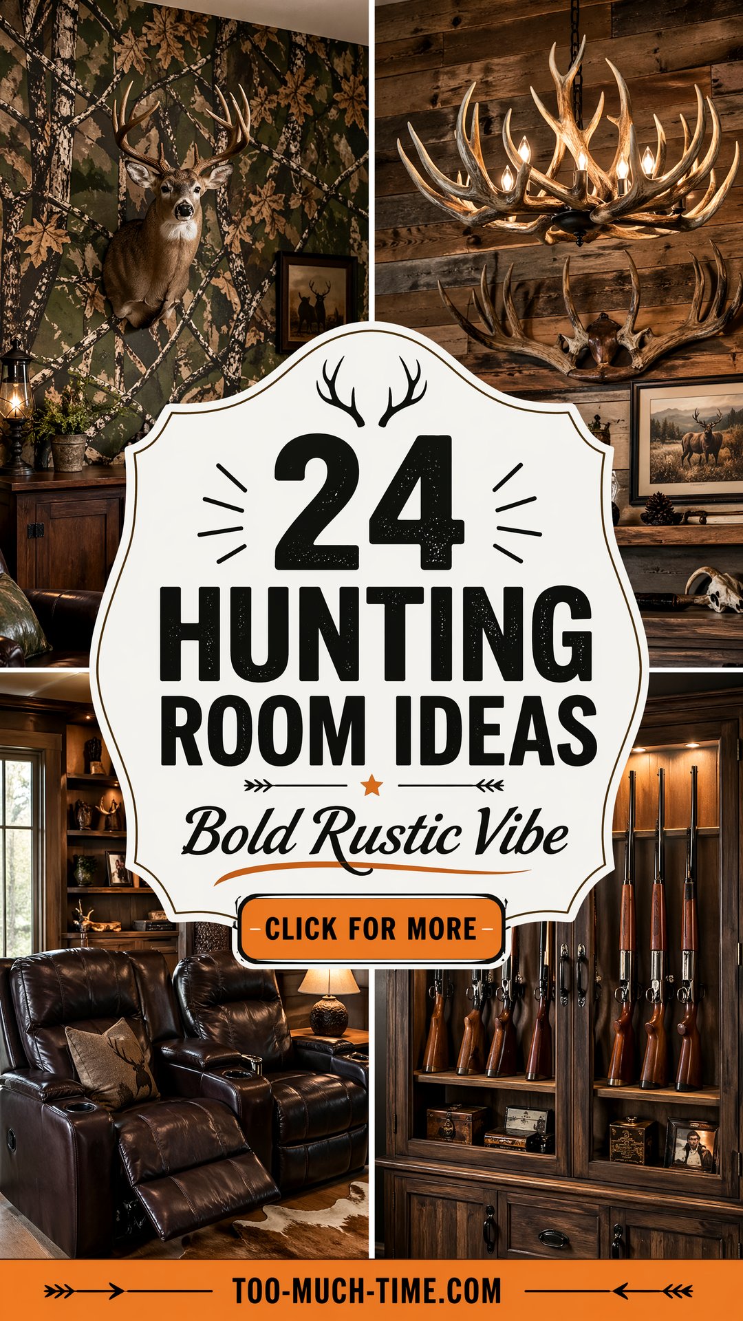 Rustic Hunt 24 Hunting Room Ideas for a Bold Rustic Vibe and More - Too Much Time