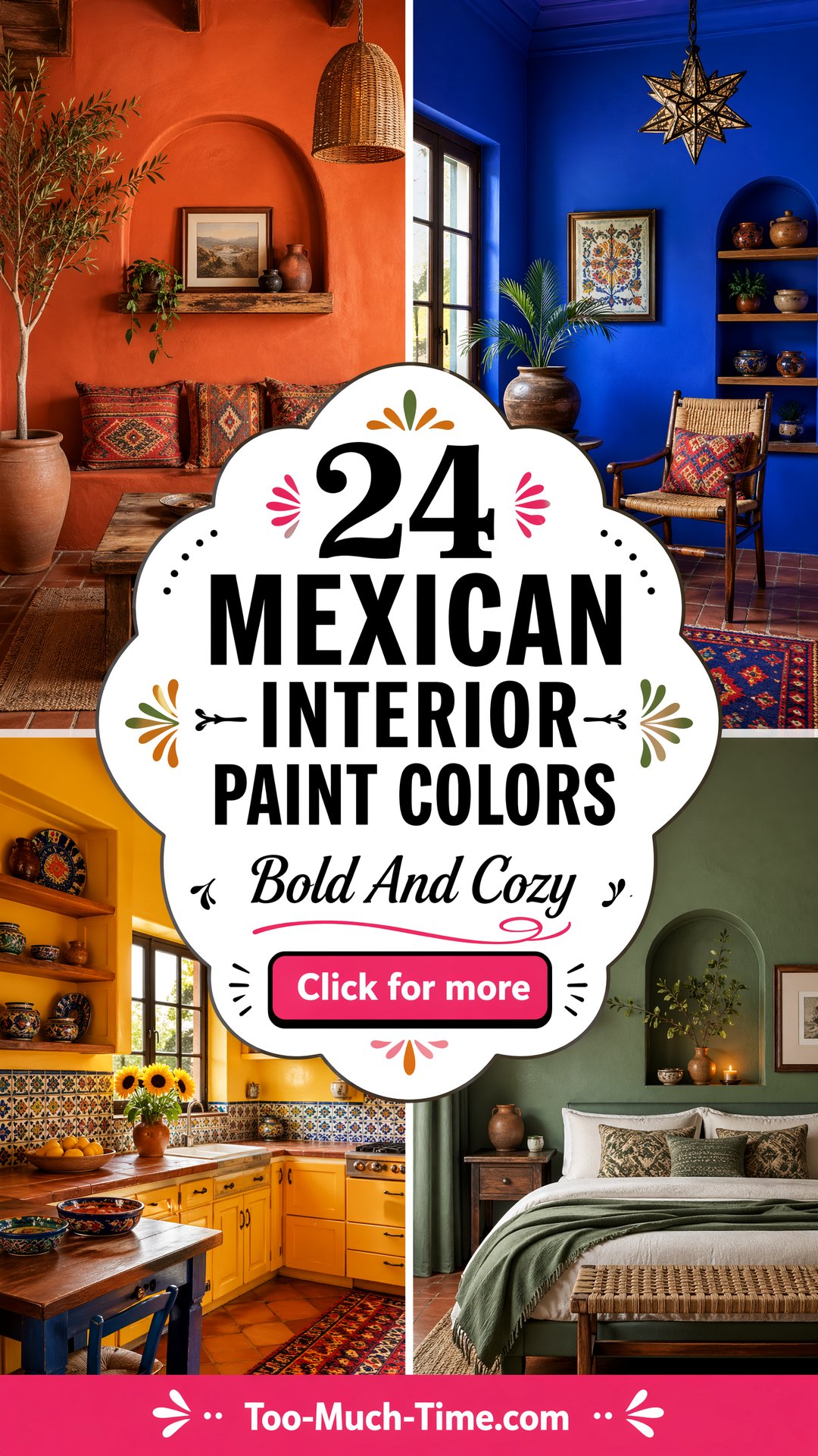 24 Mexican Interior Paint Colors for Bold, Cozy Rooms - Too Much Time