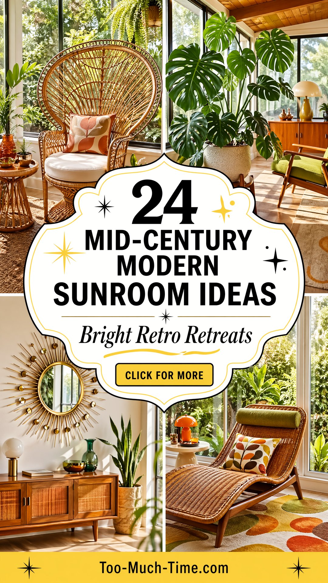 24 Mid-century Modern Sunroom Ideas for Bright Spaces - Too Much Time