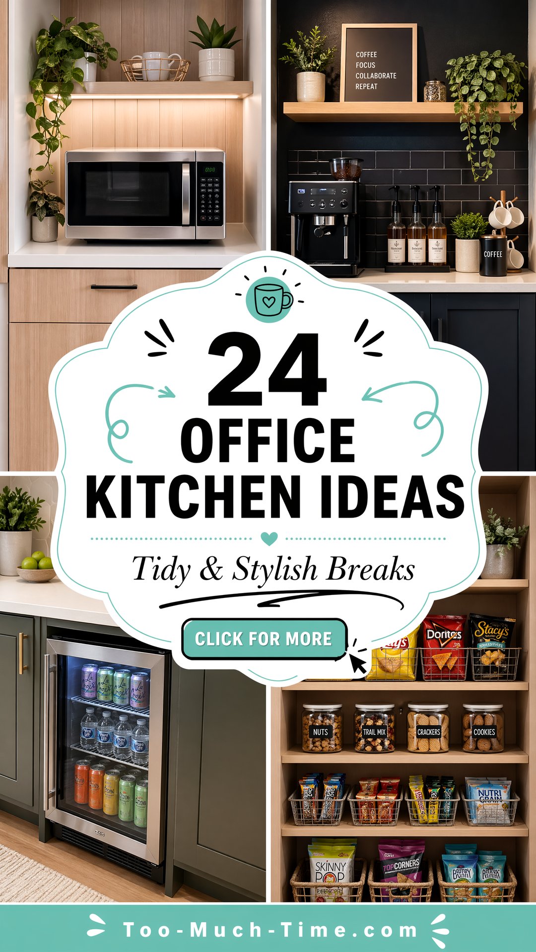 24 Office Kitchen Ideas for More Organization and Style - Too Much Time