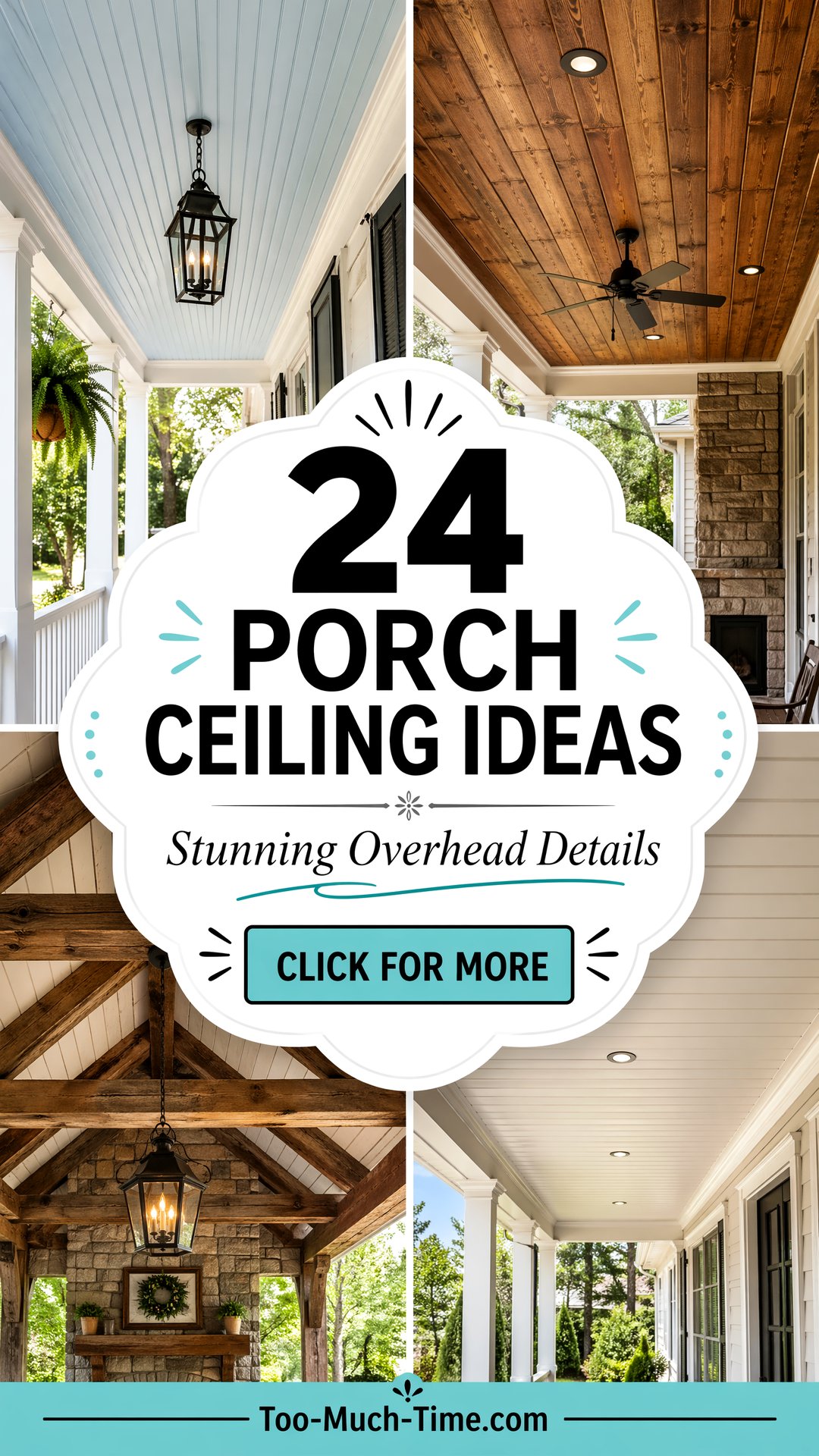 24 Porch Ceiling Ideas: Ceiling Treatments and Finishes - Too Much Time