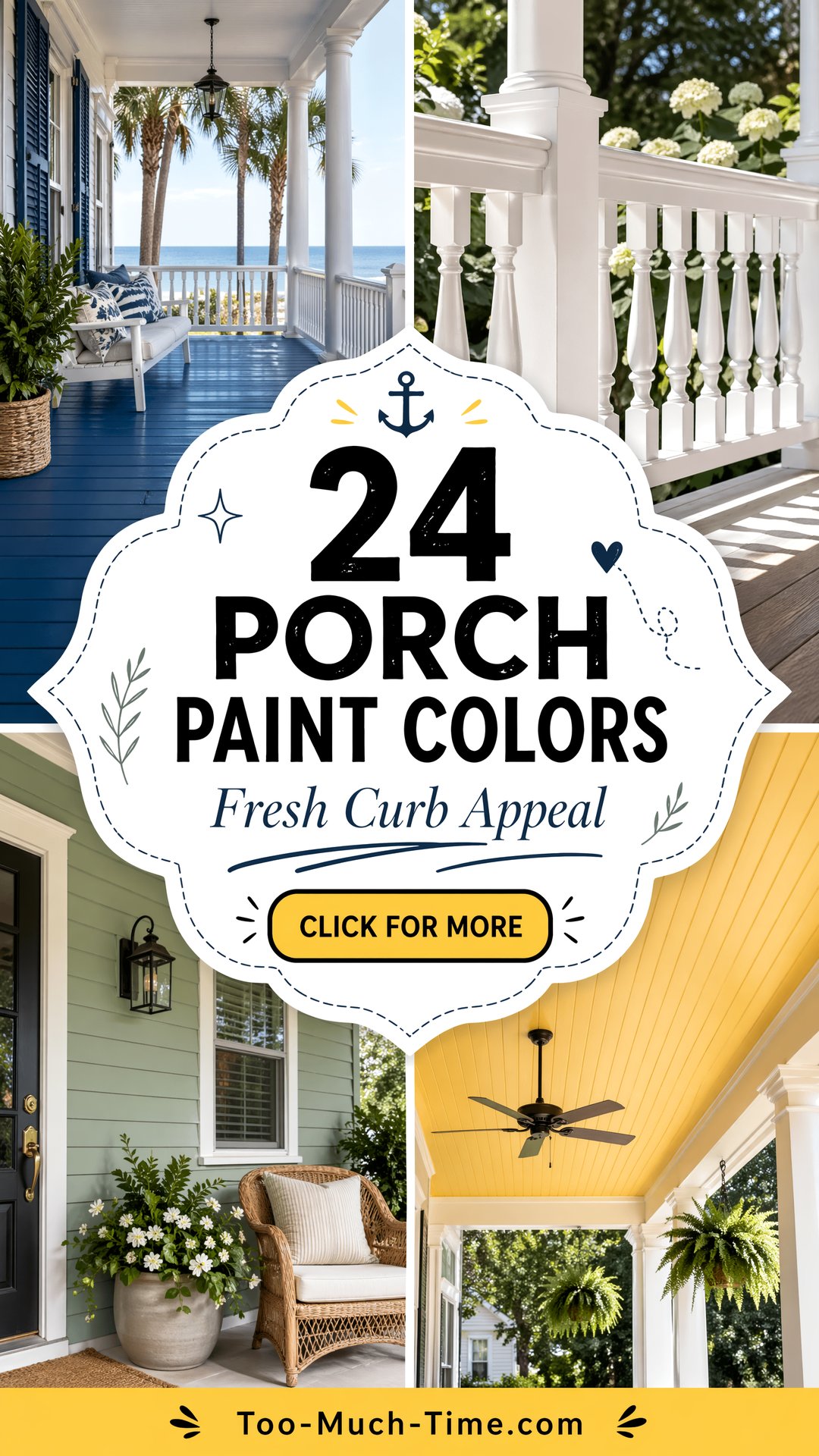 24 Porch Paint Colors: Fresh Exterior Palettes for Curb - Too Much Time