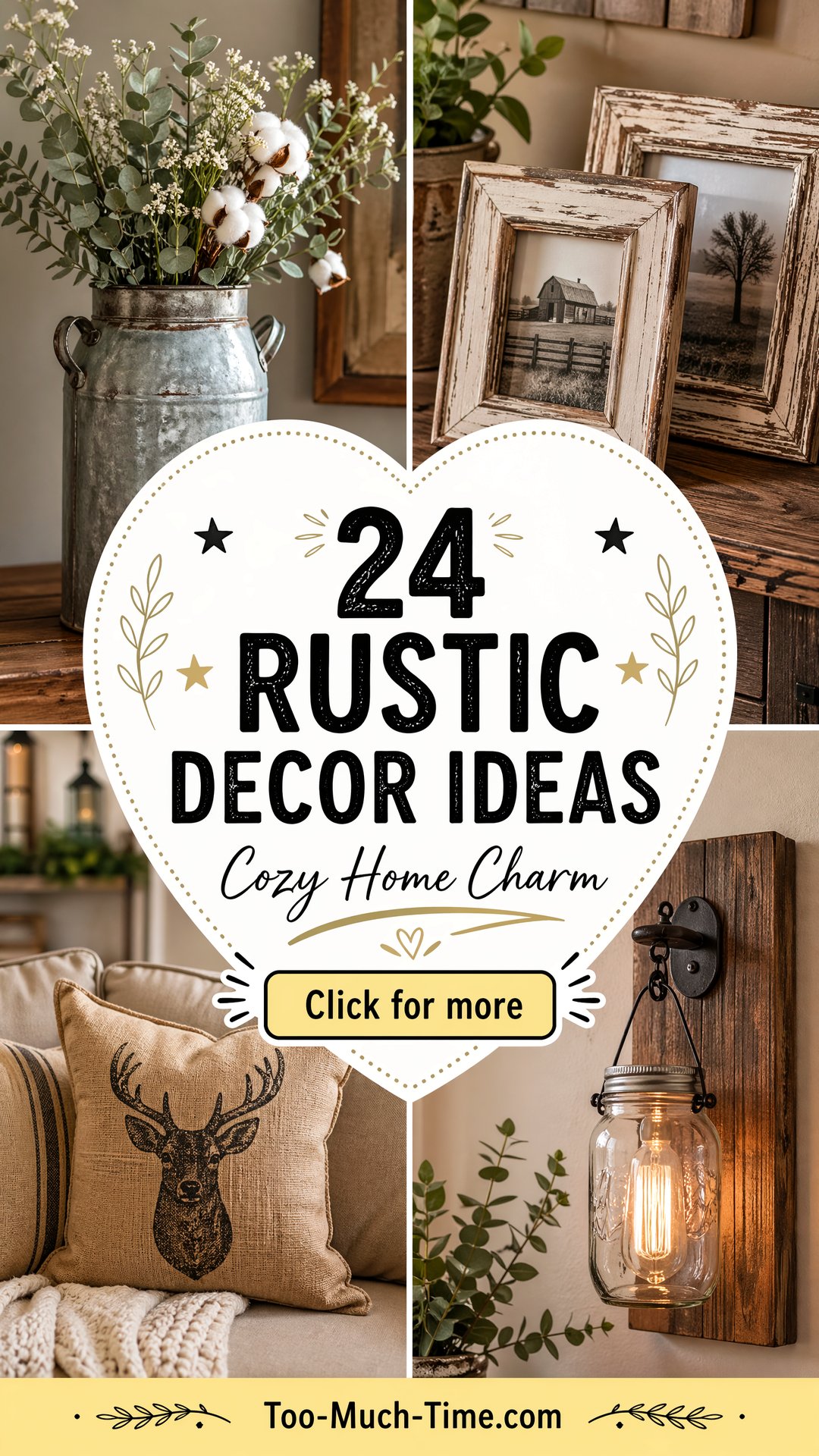 24 Rustic Decor Ideas for Cozy Homes and Everyday Charm - Too Much Time