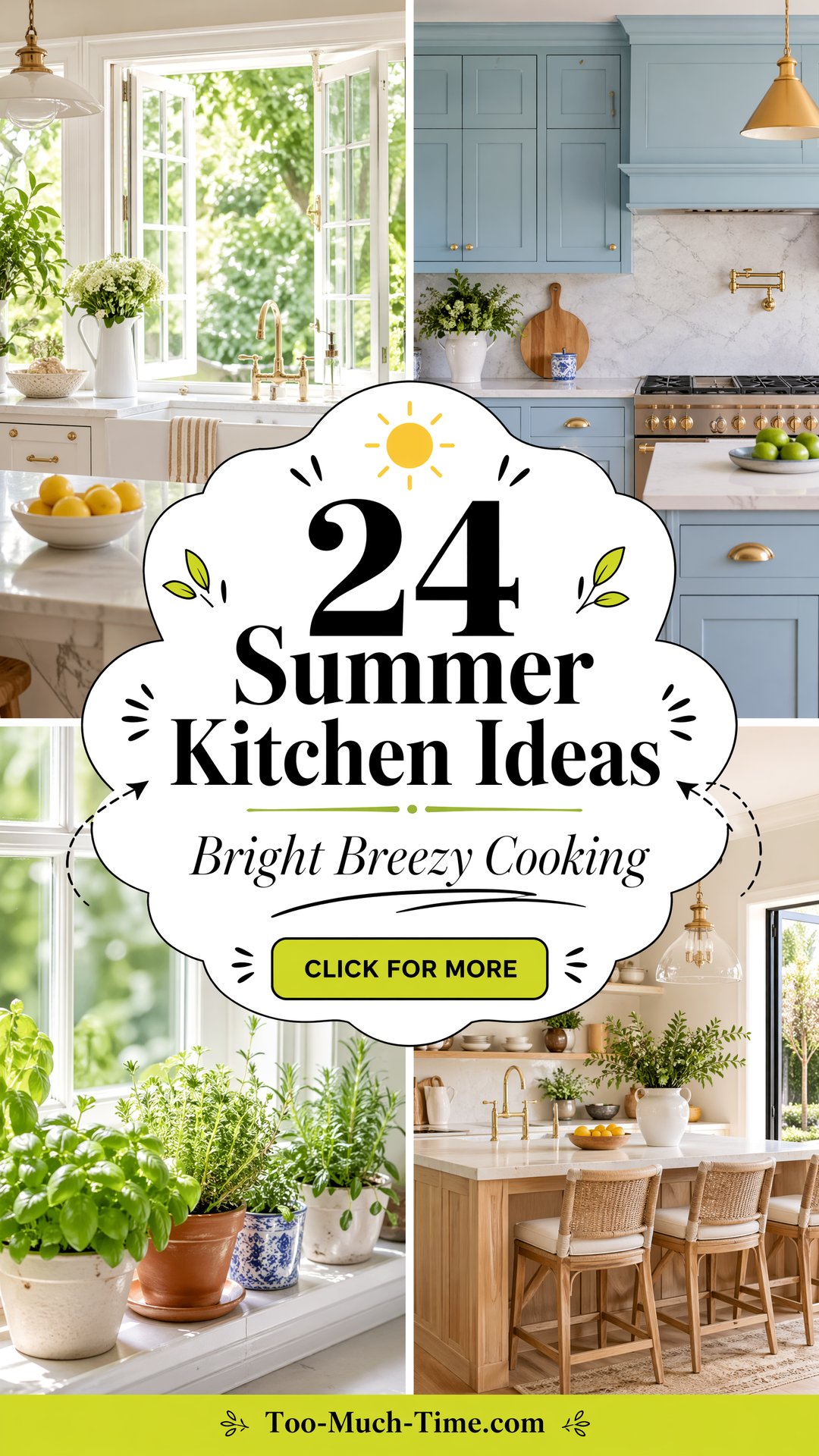 24 Summer Kitchen Ideas for Bright, Breezy Cooking - Too Much Time